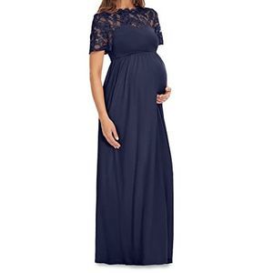 navy blue dress for baby girl One Shoulder Formal Maternity Dress for Baby Shower